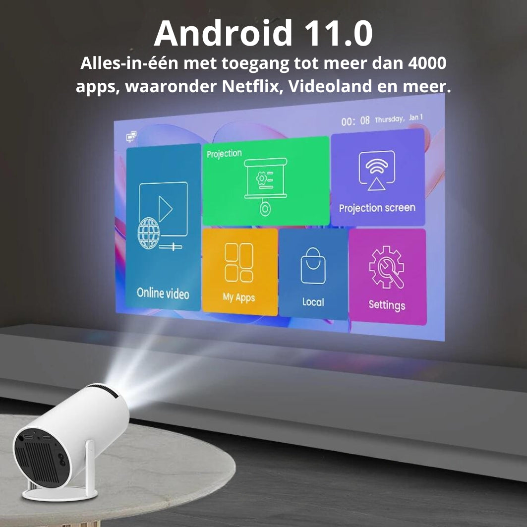 Merinio™ - 180° Draagbare Projector met WiFi